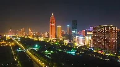 4K航拍延时武汉江岸区都市夜景视频的预览图